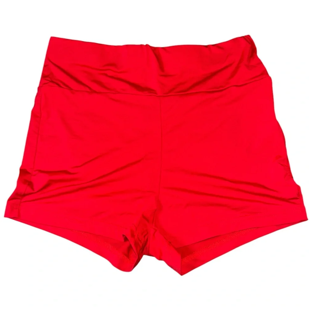 SHEIN Mini Shorts Vibrant Red Swimwear XS